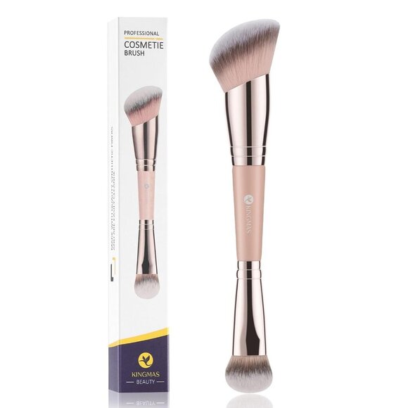 🆕Women Pink Foundation Makeup Brush Angled Top Contour Cosmetics Blush Brush - Picture 1 of 7